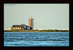 Aransas Pass Lighthouse from Roberts Point Park Port Aransas Texas