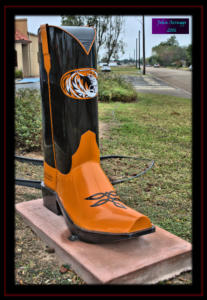 College Mascot Boot Mercedes High School Tigers