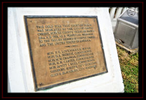 Corpus Christi World War Veterans Memorial Placque