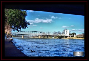 Looking west toward the Waco Suspension Bridge