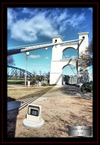 South end of the Waco Suspension Bridge