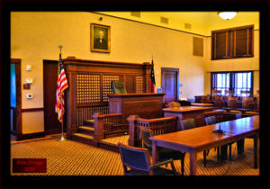 Kenedy County Texas Courthouse Courtroom Bench