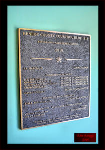 Kenedy County Texas Restoration Placque