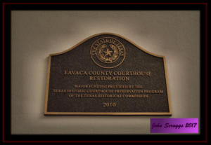 Lavaca County Courthouse Restoration Placque