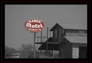 Ranch Motel Neon Sign Riverby Ranch Fannin County Texas