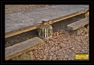 Simpson Park Picnic Tables using courthouse columns Bonham Fannin County Texas