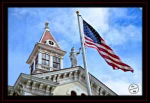 Wilson County Courthouse Floresville Texas US Flagpole Justice