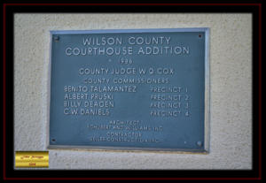 Wilson County Texas Courthouse Addition 1986 Placque